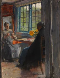 Donne alla finestra del giardino