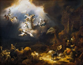 Angeli annunciano la nascita di Cristo ai pastori