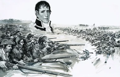 Ritratto del generale Andrew Jackson sopra l