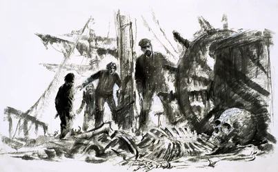 Il Marlborough scomparve nel 1890 e non fu ritrovato per quasi un quarto di secolo (gouache su carta)