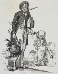 Perché togliere la museruola alle bestie?, caricatura di Jean-Jacques Grandville, litografia da Poliorama Pittoresco
