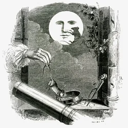 Un animale nella luna: favola di La Fontaine illustrata da Grandville