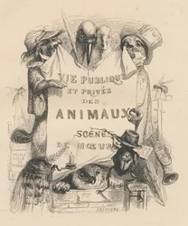 Frontespizio del libro "Scene della vita privata e pubblica degli animali". Parigi, J. Hetzel et Paulin