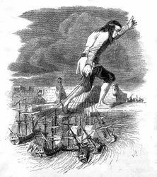 Illustrazione per I viaggi di Gulliver scritto da Jonathan Swift