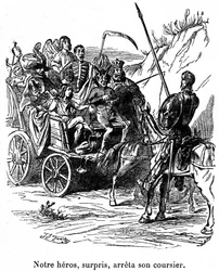 Illustrazione delle avventure di Don Chisciotte scritte da Cervantes
