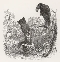 Favola di La Fontaine: Il Corvo e la Volpe, c.1860