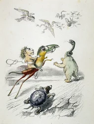 La caccia (corsa di animali favolosi) di Grandville