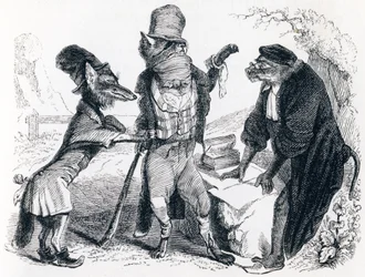 Il lupo che accusa la volpe davanti alla scimmia - Favole di La Fontaine