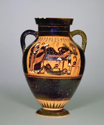 Anfora raffigurante Priamo e Achille, c.550 a.C.