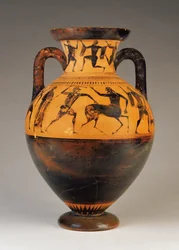 Anfora attica a figure nere con Eracle che insegue un centauro, c.530 a.C.