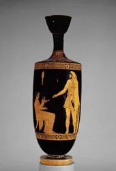 Lekythos attica a figure rosse raffigurante Eracle