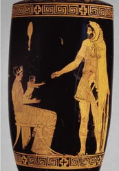 Lekythos a figure rosse attiche raffigurante Eracle (dettaglio)