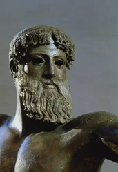 Testa di Poseidone, ca. 460-450 a.C., dettaglio in bronzo di 111367