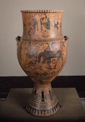 Cratere raffigurante la partenza di Ercole, da Aptera a Creta, c.610 a.C.