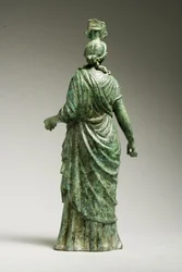 Vista posteriore di una statua di Iside Fortuna, ellenistica, I secolo a.C.-I secolo d.C.