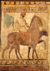 Soldato su un cavallo, pittura funeraria