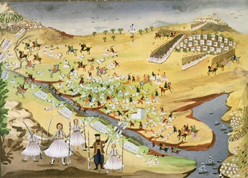 Prima battaglia tra Greci e Turchi, al Ponte di Alamana nel 1821, dalla Storia Illustrata della Guerra d