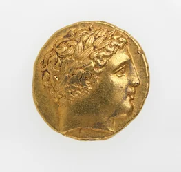 Dritto di uno statere di Filippo II di Macedonia, 359-336 a.C.