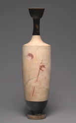Lekythos a fondo bianco (brocca funeraria), c.420 a.C.