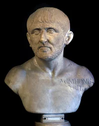Busto di Agatone di Atene (448-400 a.C.), drammaturgo.