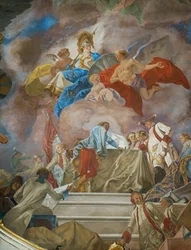 Un genio raccomanda un gruppo di generali austriaci a Minerva, dea della scienza militare (ca...