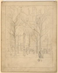 Veduta di una strada di Parigi