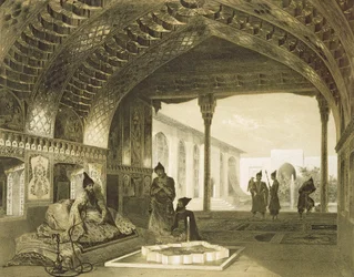 La Sala degli Specchi nel Palazzo del Sardar di Yerevan, Armenia, tavola 17 da un libro sul Caucaso, inciso da Charles Claude Bachelier e Celestin Francois Nanteuil (1813-73) pub. da Alfred