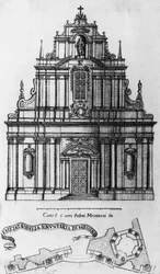 Facciata e pianta della Chiesa dell