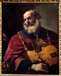 Re Davide (suona il violino)