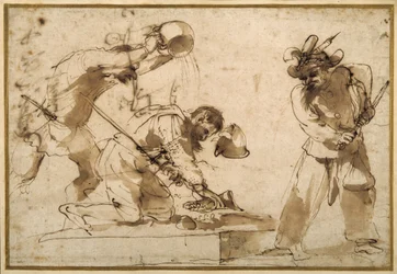 Soggetto satirico con personaggi della Commedia dell