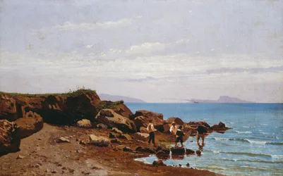Pescatori sulla costa napoletana, con l