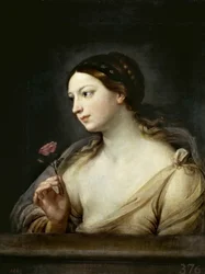 Ragazza con una rosa, 1630-1635