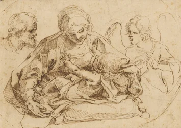 La Sacra Famiglia con un angelo