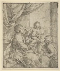 La Vergine e il Bambino a un tavolo con il giovane Giovanni Battista, ca. 1600-1640