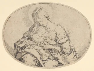 La Vergine con il Bambino, composizione ovale, ca. 1600-1640