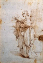Donna con cuscino