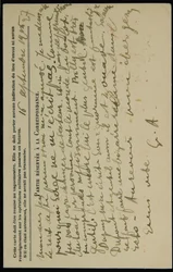 Cartolina autografa a Jean Mollet, datata 16 settembre 1915