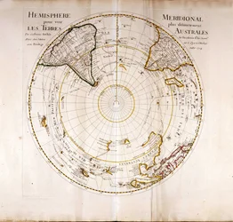 Vista del Polo Sud (Antartico) Atlante di Guillaume Delisle (1675-1726), geografo