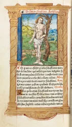 Libro delle Ore stampato (Uso di Roma): fol. 102v, San Sebastiano