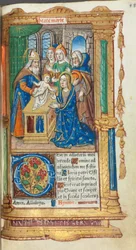 Libro delle Ore stampato (Uso di Roma): fol. 40r, Presentazione al Tempio