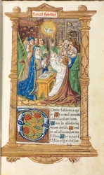 Libro delle Ore stampato (Uso di Roma): fol. 58r, Pentecoste