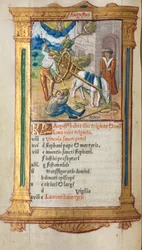 Libro delle Ore Stampato (Uso di Roma): fol. 9v, illustrazione del calendario di agosto