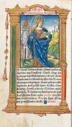 Libro delle Ore stampato Uso di Roma: fol. 110v, Santa Barbara
