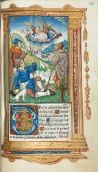 Libro delle Ore stampato Uso di Roma: fol. 36r, Annunciazione ai pastori, 1510