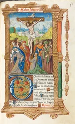Libro delle Ore stampato Uso di Roma: fol. 55r, La Crocifissione