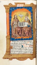 Libro delle Ore stampato Uso di Roma: fol. 94v, La Trinità, 1510