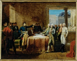 Preliminari della pace firmata a Leoben il ... (dipinto su tela)