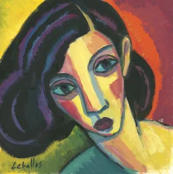 Volto di donna su carta, 2010 (gouache su carta)