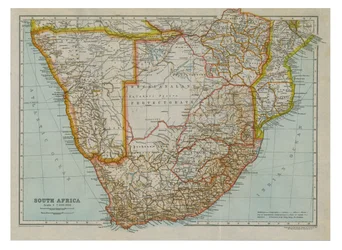 Mappa del Sud Africa meridionale