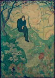 Giovane in paesaggio